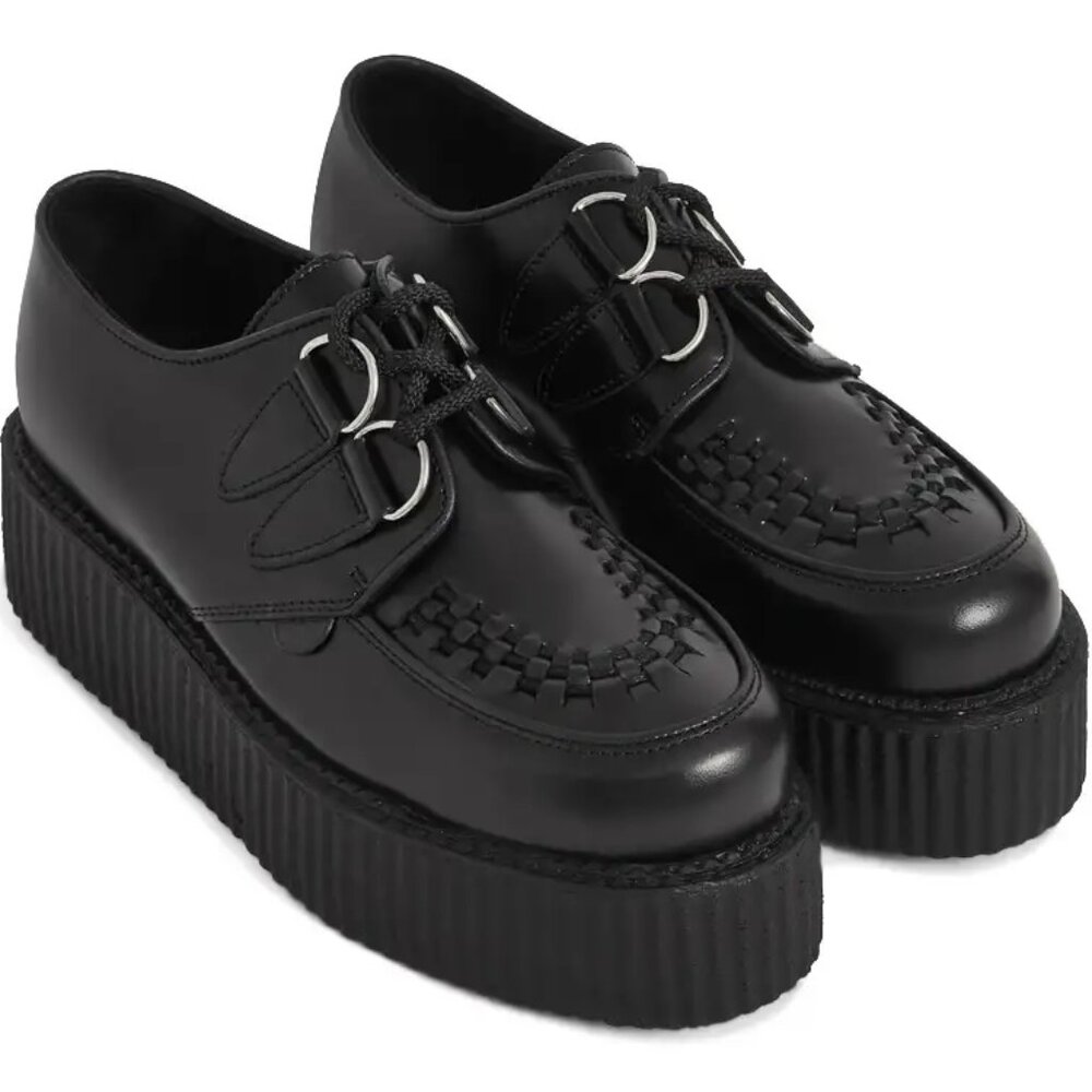 Underground London Oxford Creeper Shoes Black Leather EU 40